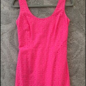 Lilly Pulitzer Neon Pink Sleeveless Eyelet Shift Dress
